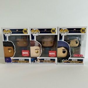 Funko Marvel Eternals Bundle (Set of 3): #741 Sersi, #746 Kingo, and #745 Ikaris